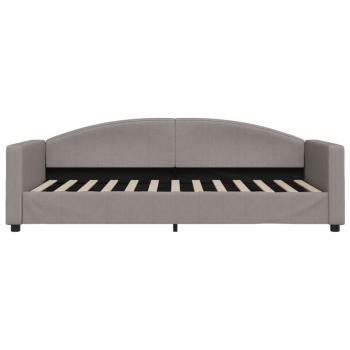 Tagesbett Ausziehbar Taupe 90x200 cm Stoff