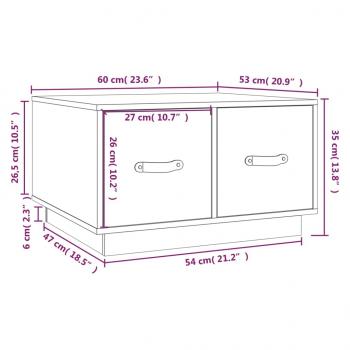 Couchtisch Schwarz 60x53x35 cm Massivholz Kiefer