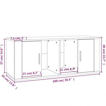 TV-Schrank Betongrau 100x35x40 cm Holzwerkstoff