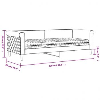 Tagesbett mit Matratze Rosa 80x200 cm Samt