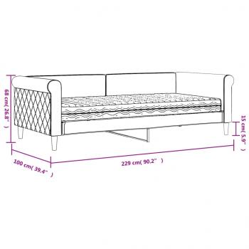 Tagesbett mit Matratze Dunkelgrün 90x200 cm Samt