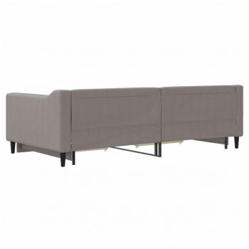 Tagesbett Ausziehbar mit Schubladen Taupe 100x200 cm Stoff