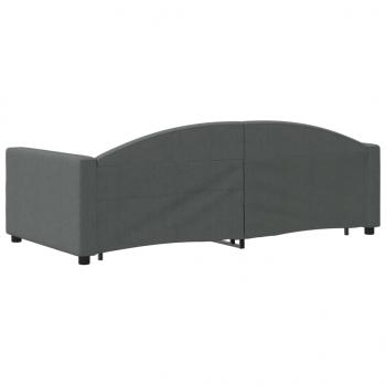 Tagesbett Ausziehbar mit Schubladen Dunkelgrau 90x190 cm Stoff