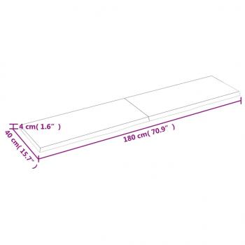 Tischplatte Hellbraun 180x40x(2-4)cm Massivholz Eiche Behandelt