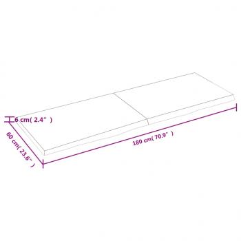 Tischplatte Hellbraun 180x60x(2-6)cm Massivholz Eiche Behandelt