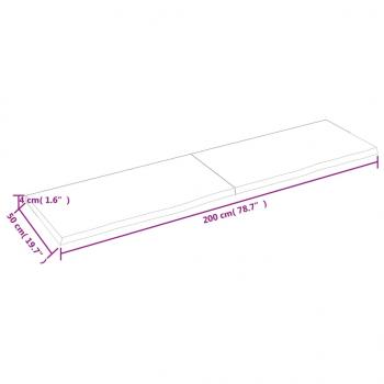 Tischplatte Hellbraun 200x50x(2-4)cm Massivholz Eiche Behandelt