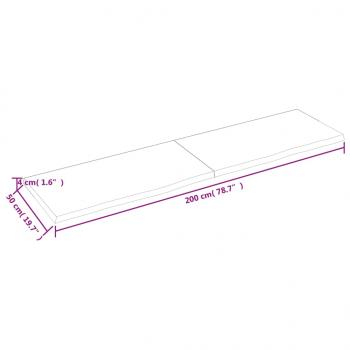 Tischplatte Hellbraun 200x50x(2-4)cm Massivholz Eiche Behandelt