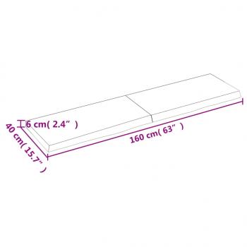 Tischplatte Dunkelbraun 160x40x(2-6)cm Massivholz Eiche