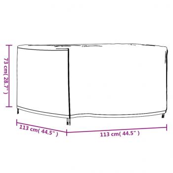 Gartenmöbel-Abdeckung Schwarz 113x113x73 cm Wasserdicht 420D