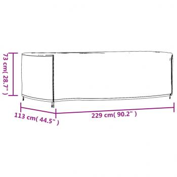 Gartenmöbel-Abdeckung Schwarz 229x113x73 cm Wasserdicht 420D