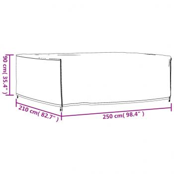 Gartenmöbel-Abdeckung Schwarz 250x210x90 cm Wasserdicht 420D