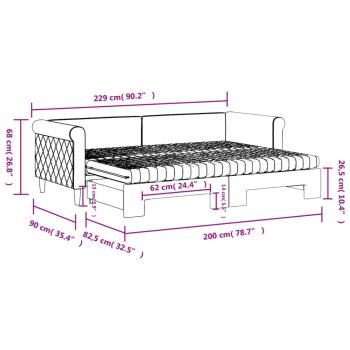 Tagesbett Ausziehbar mit Matratzen Dunkelgrün 80x200 cm Samt