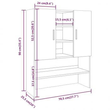 Waschmaschinenschrank Räuchereiche Holzwerkstoff