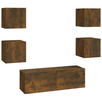 TV-Wandschrank-Set Räuchereiche Holzwerkstoff