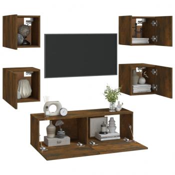 TV-Wandschrank-Set Räuchereiche Holzwerkstoff