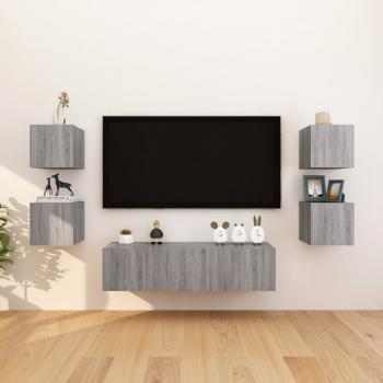 ARDEBO.de - TV-Wandschrank 8 Stk. Grau Sonoma 30,5x30x30 cm