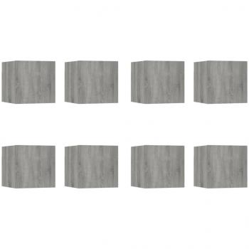 TV-Wandschrank 8 Stk. Grau Sonoma 30,5x30x30 cm