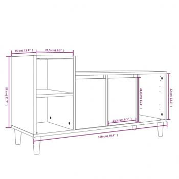 TV-Schrank Hochglanz-Weiß 100x35x55 cm Holzwerkstoff