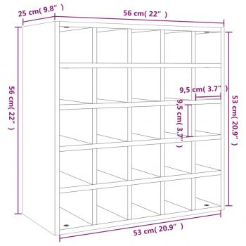 Weinregal Schwarz 56x25x56 cm Massivholz Kiefer