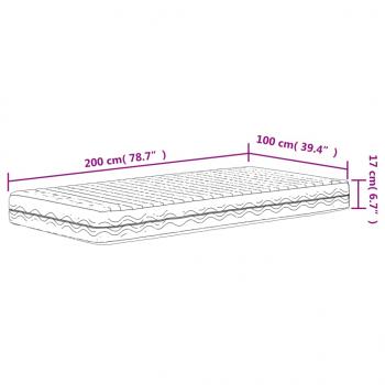 Schaumstoffmatratze Weiß 100x200 cm Härtegrad H2 H3