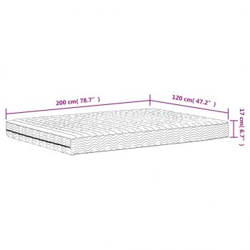 Schaumstoffmatratze Weiß 120x200 cm Härtegrad H2 H3