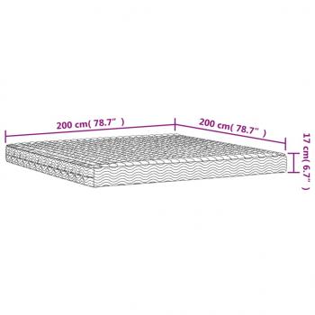 Schaumstoffmatratze Weiß 200x200 cm Härtegrad H2 H3