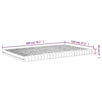 Schaumstoffmatratze Weiß 120x200 cm 7-Zonen Härtegrad 20 ILD