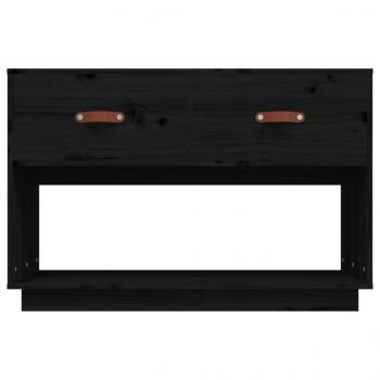 TV-Schrank Schwarz 90x40x60 cm Massivholz Kiefer