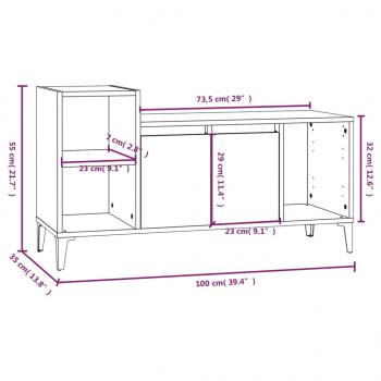 TV-Schrank Räuchereiche 100x35x55 cm Holzwerkstoff