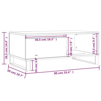 Couchtisch Betongrau 90x50x36,5 cm Holzwerkstoff