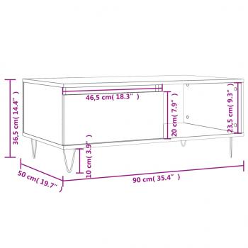 Couchtisch Weiß 90x50x36,5 cm Holzwerkstoff