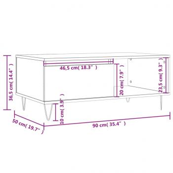 Couchtisch Räuchereiche 90x50x36,5 cm Holzwerkstoff