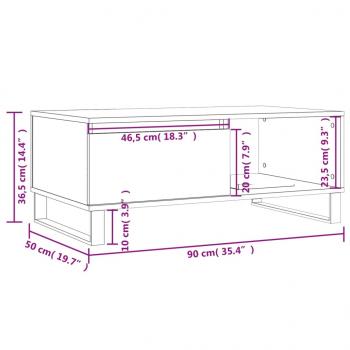 Couchtisch Braun Eichen-Optik 90x50x36,5 cm Holzwerkstoff