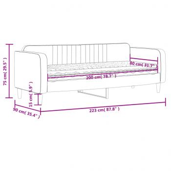 Tagesbett mit Matratze Blau 80x200 cm Samt