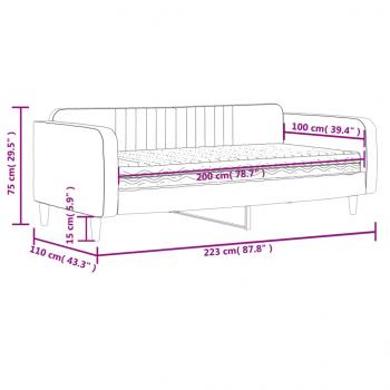 Tagesbett mit Matratze Blau 100x200 cm Samt