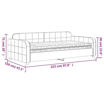 Tagesbett mit Matratze Schwarz 100x200 cm Samt