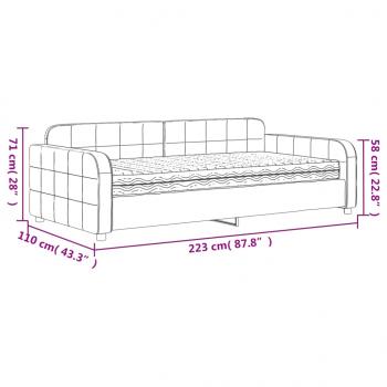 Tagesbett mit Matratze Blau 100x200 cm Samt