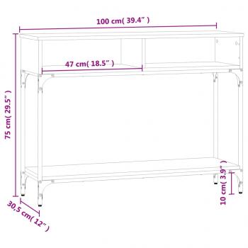 Konsolentisch Grau Sonoma 100x30,5x75 cm Holzwerkstoff