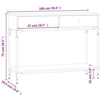 Konsolentisch Schwarz 100x34,5x75 cm Holzwerkstoff