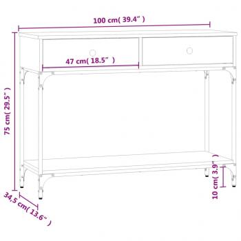 Konsolentisch Braun Eichen-Optik 100x34,5x75 cm Holzwerkstoff