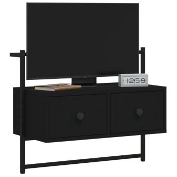 TV-Wandschrank Schwarz 60,5x30x51 cm Holzwerkstoff