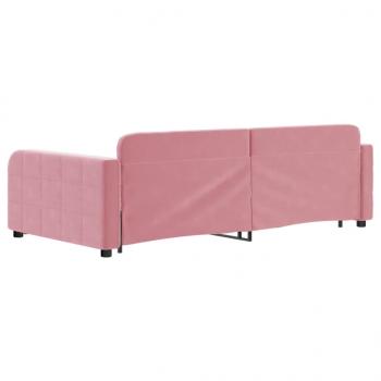 Tagesbett Ausziehbar Rosa 100x200 cm Samt