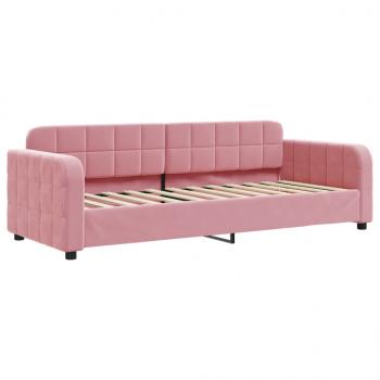 Tagesbett Ausziehbar Rosa 80x200 cm Samt