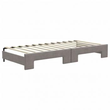 Tagesbett Ausziehbar mit Schubladen Taupe 90x200 cm Stoff