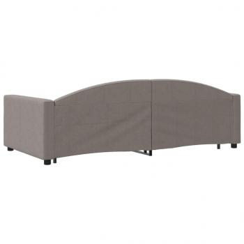 Tagesbett Ausziehbar mit Schubladen Taupe 100x200 cm Stoff