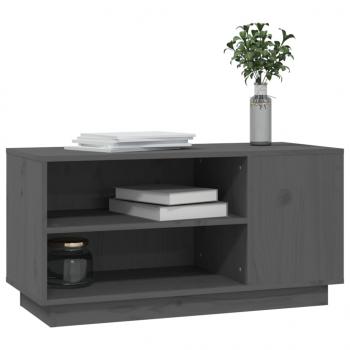 TV-Schrank Grau 80x35x40,5 cm Massivholz Kiefer