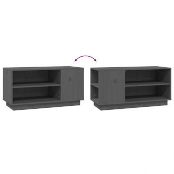 TV-Schrank Grau 80x35x40,5 cm Massivholz Kiefer