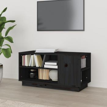 ARDEBO.de - TV-Schrank Schwarz 80x35x40,5 cm Massivholz Kiefer