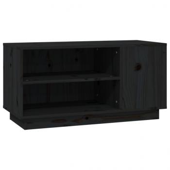 TV-Schrank Schwarz 80x35x40,5 cm Massivholz Kiefer