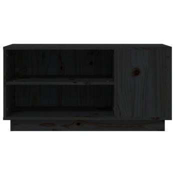 TV-Schrank Schwarz 80x35x40,5 cm Massivholz Kiefer